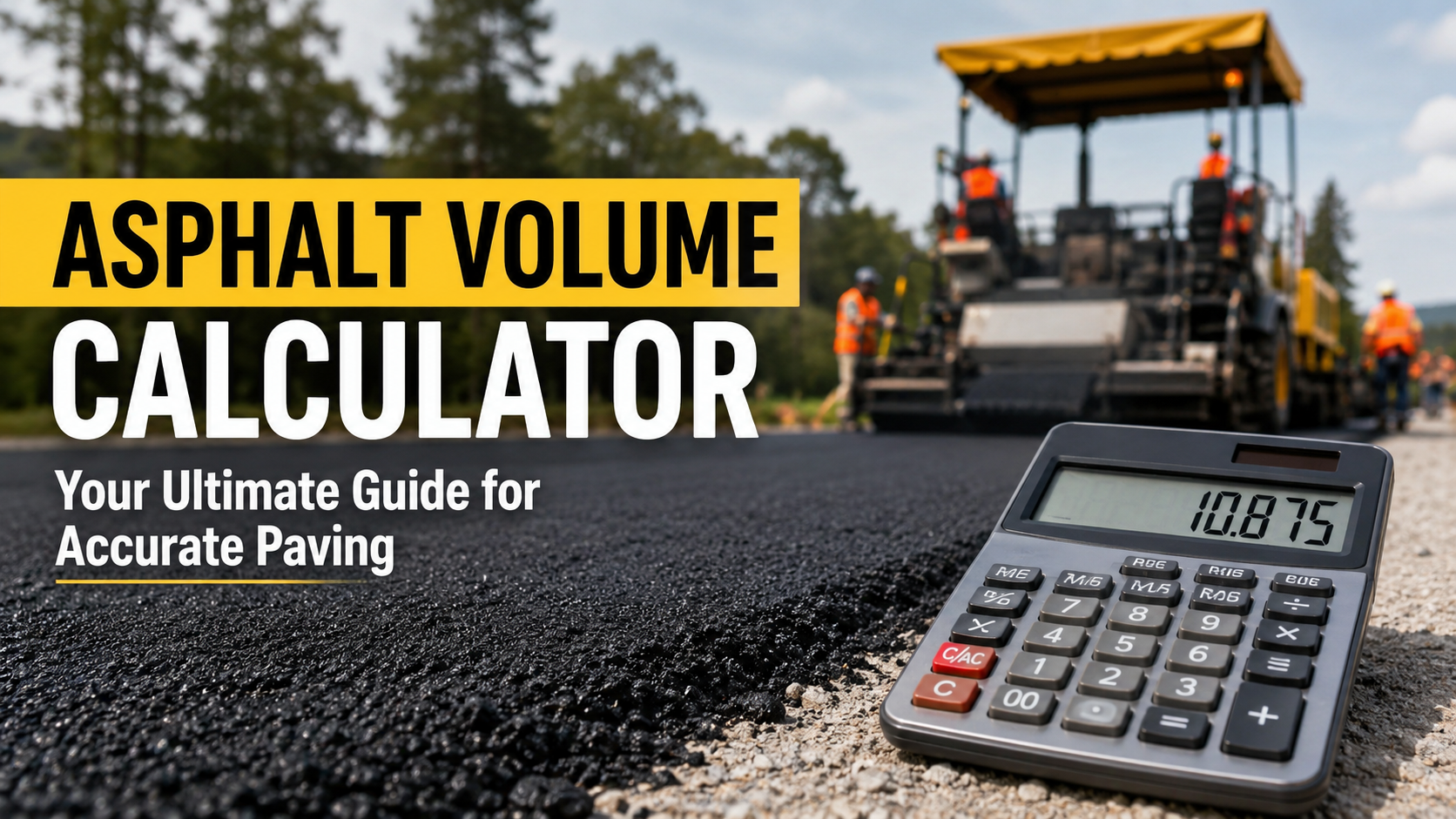 Asphalt Volume Calculator showing asphalt tonnage, cubic yard calculations, and driveway paving measurements