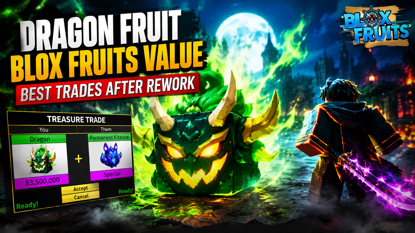 Dragon Fruit Blox Fruits value and best trades after rework thumbnail